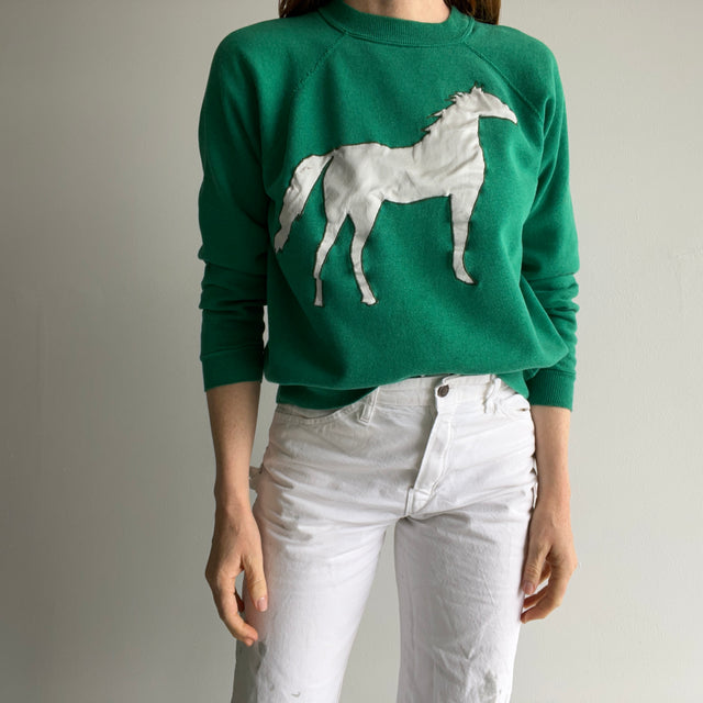 1980s DIY Running Horse Sweatshirt - Awwww