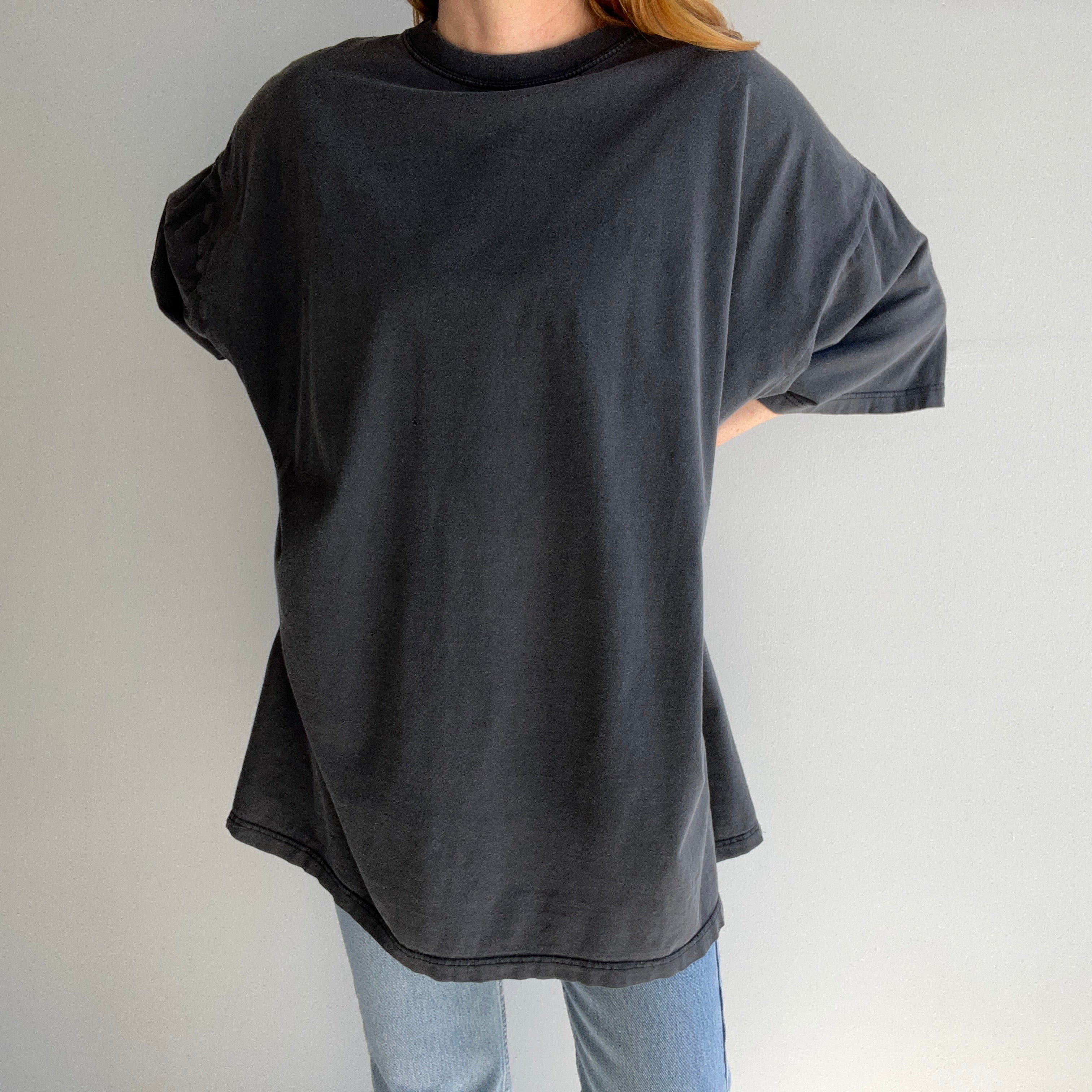 1990s Much Larger Faded Black T-Shirt