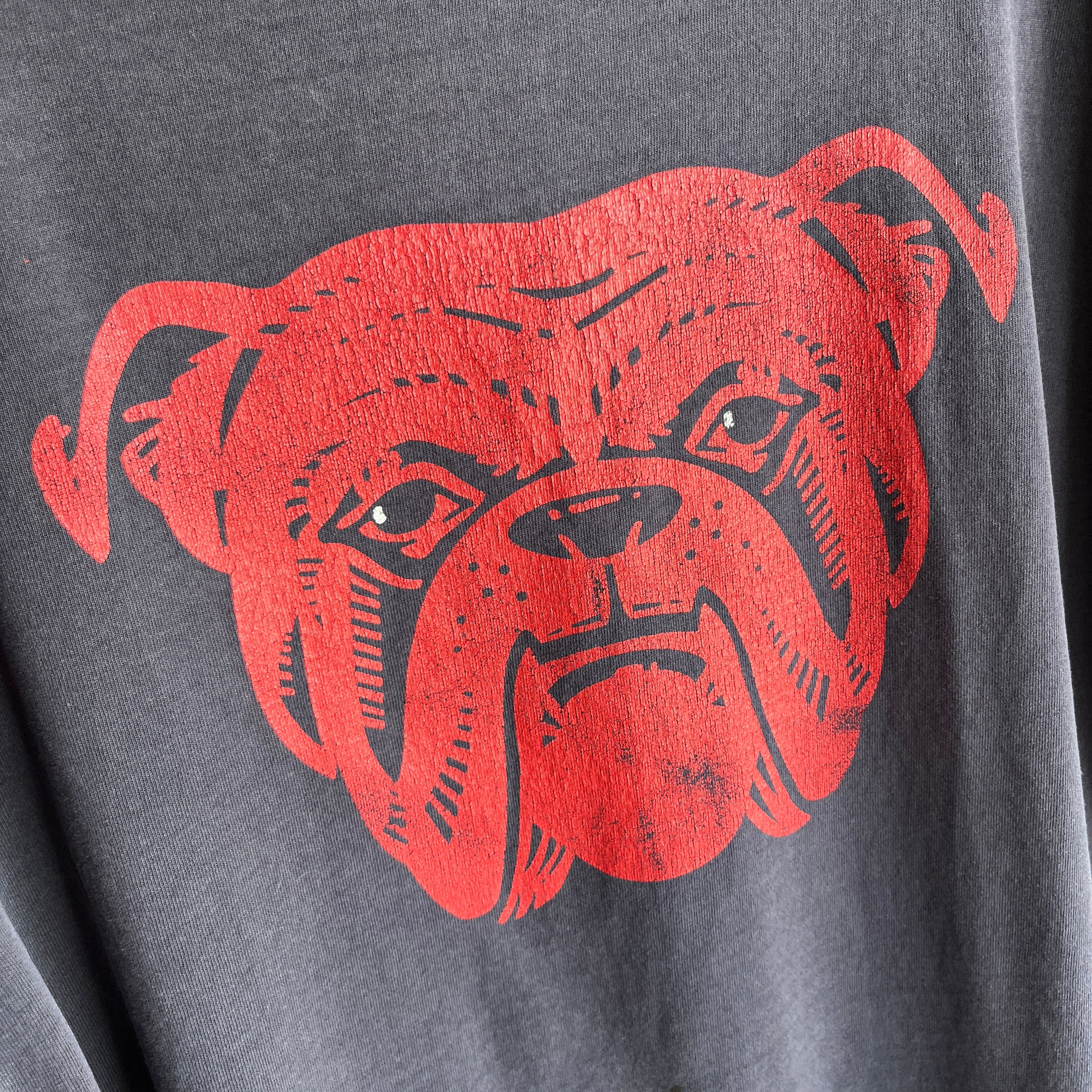 1990s Red Dog Bulldog Front and Back Nicely Worn T-Shirt