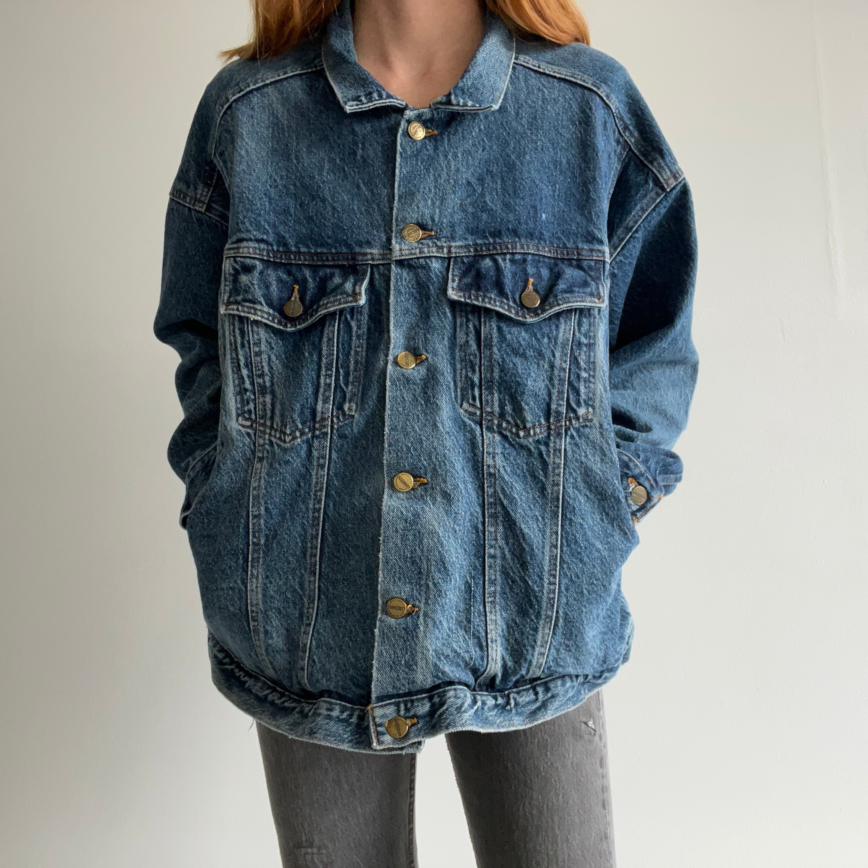 1980s Venezia Incredible Cinched Back Denim Jean Jacket - The Pockets!