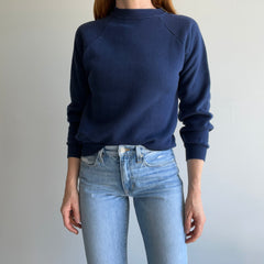 1970/80s Mostly Cotton Navy Raglan - Swwoooooon