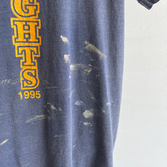 1994 Thrashed and Faded Knights Basketball Paint Stained T-Shirt