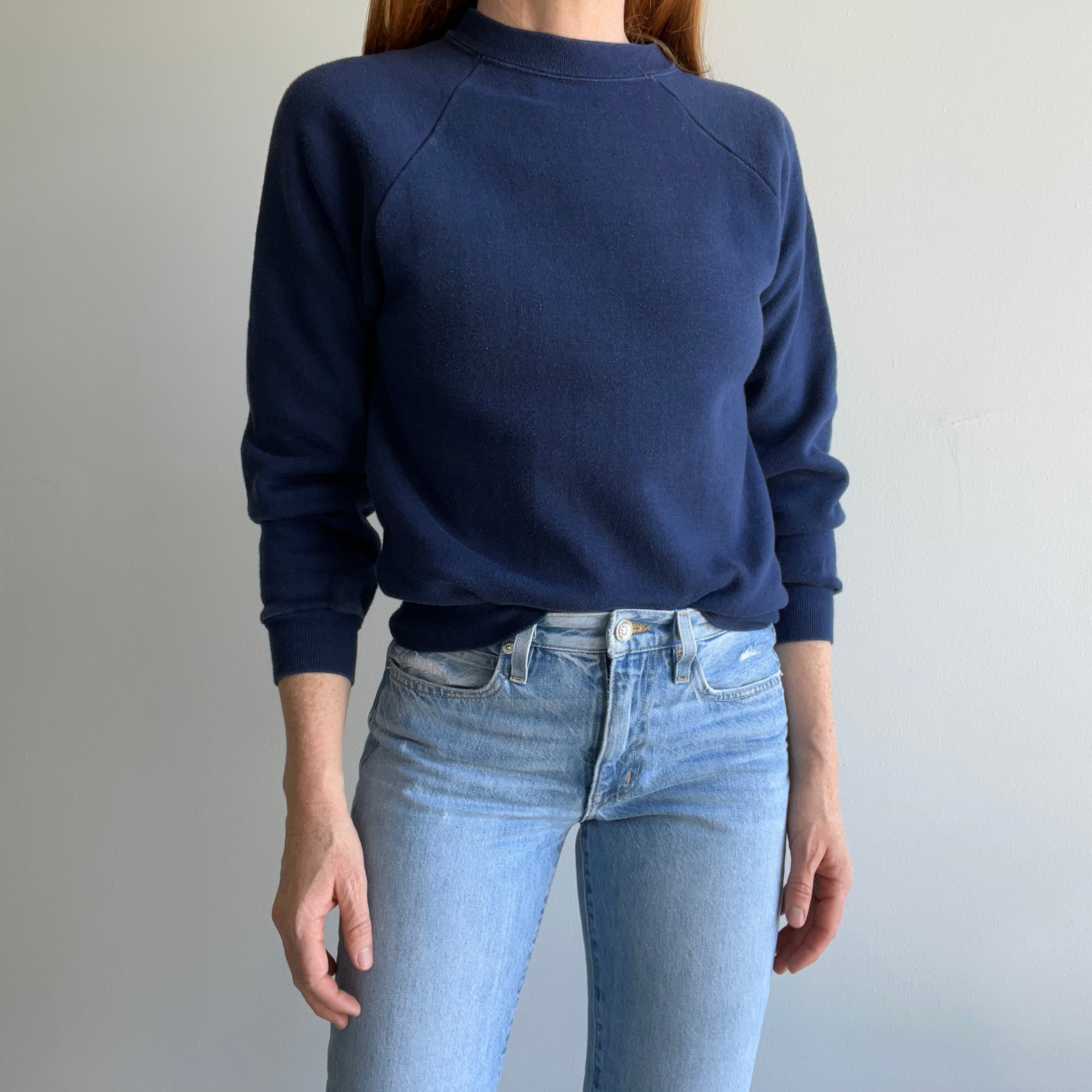 1970/80s Mostly Cotton Navy Raglan - Swwoooooon