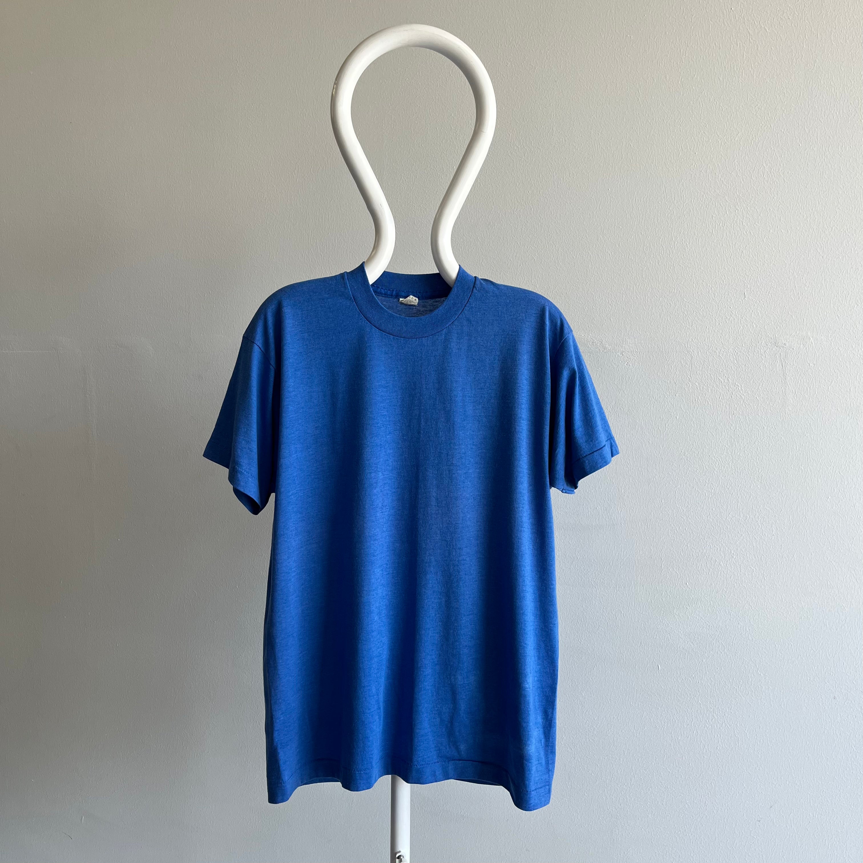 1980s Royal Blue Barely Worn Screen Stars XL T-Shirt