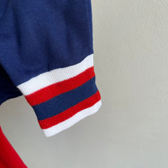 1970s Color Block Zip Up Collared Sweatshirt - WOAH