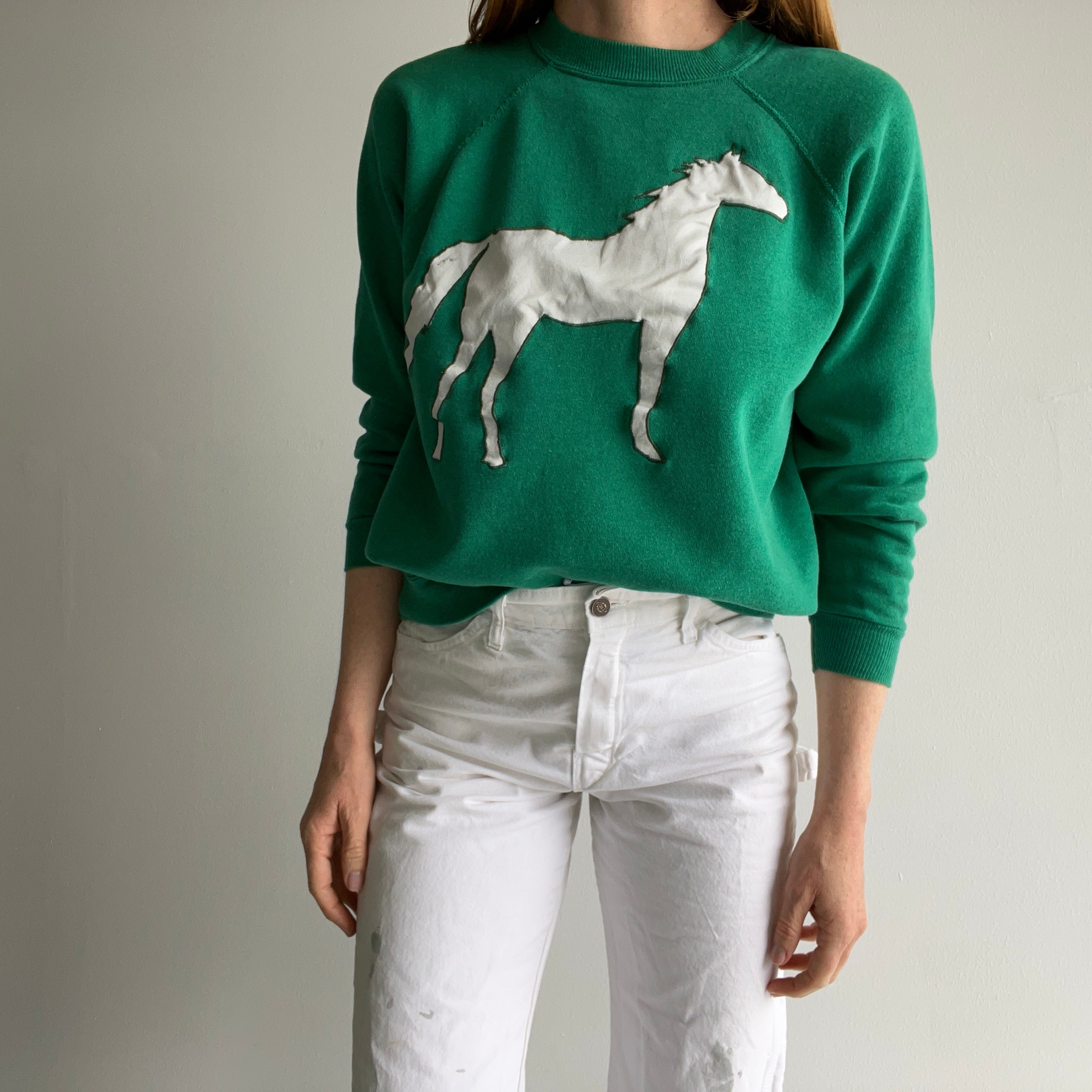 1980s DIY Running Horse Sweatshirt - Awwww