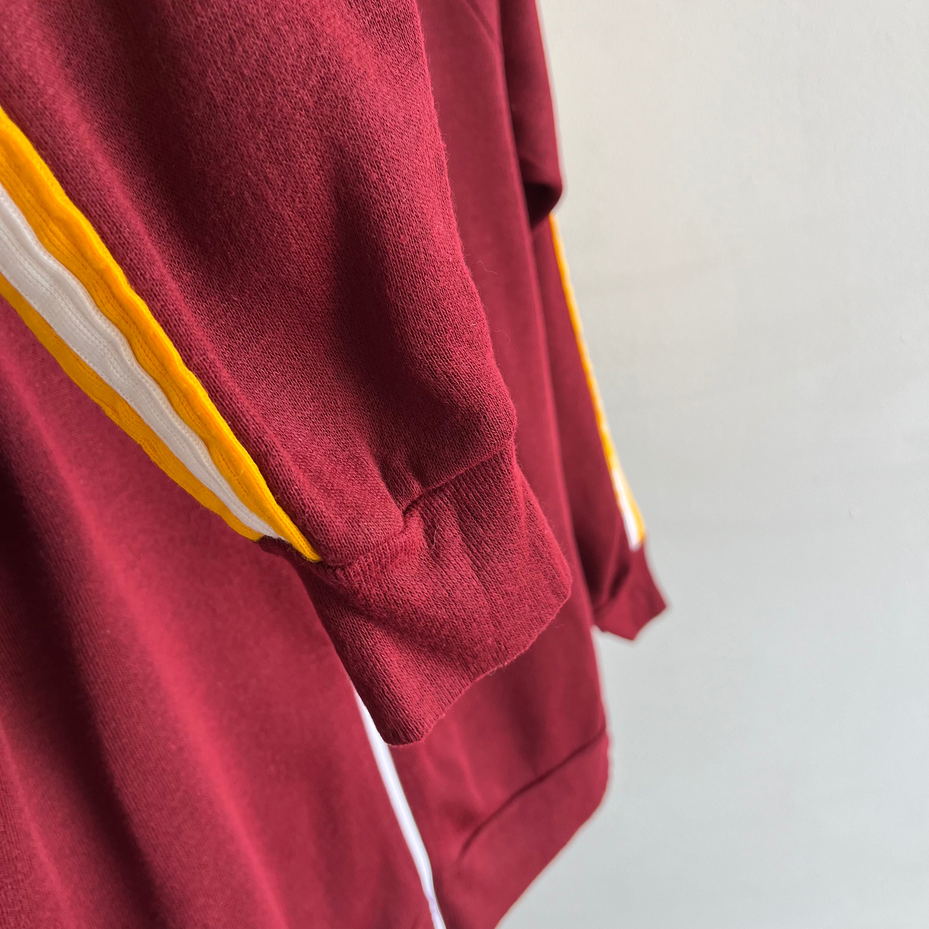 1970s USC Colors Zip Up Mock Neck Sweatshirt - GOLD!