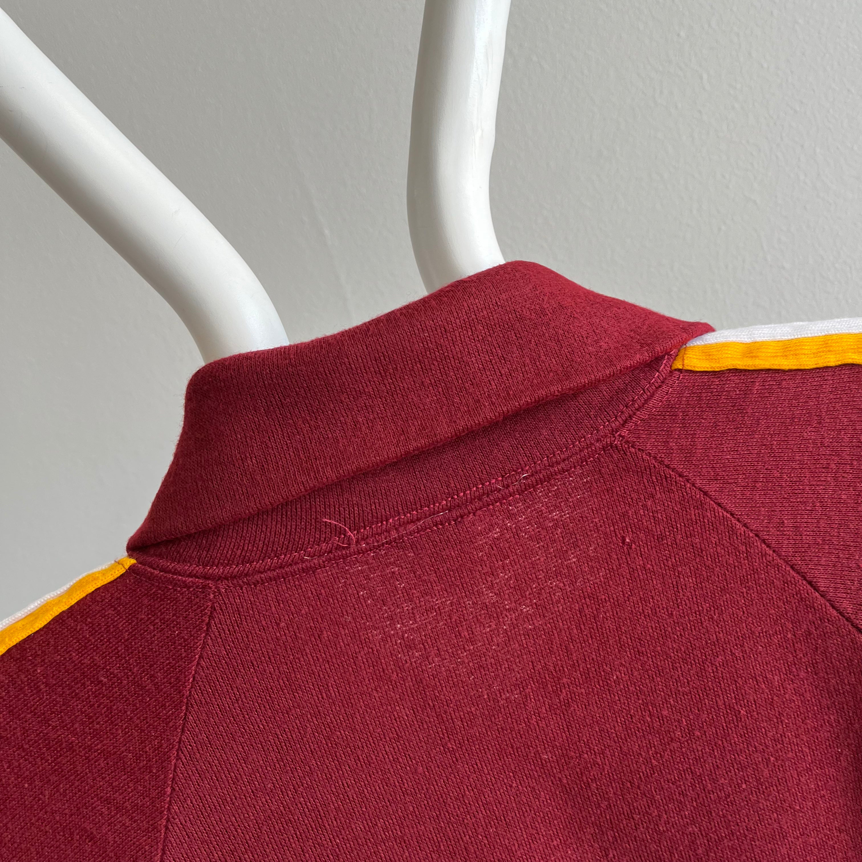 1970s USC Colors Zip Up Mock Neck Sweatshirt - GOLD!