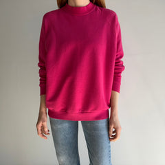 1980s Perfectly Thinned Out Barbie Pink Slouchy Longer Sweatshirt