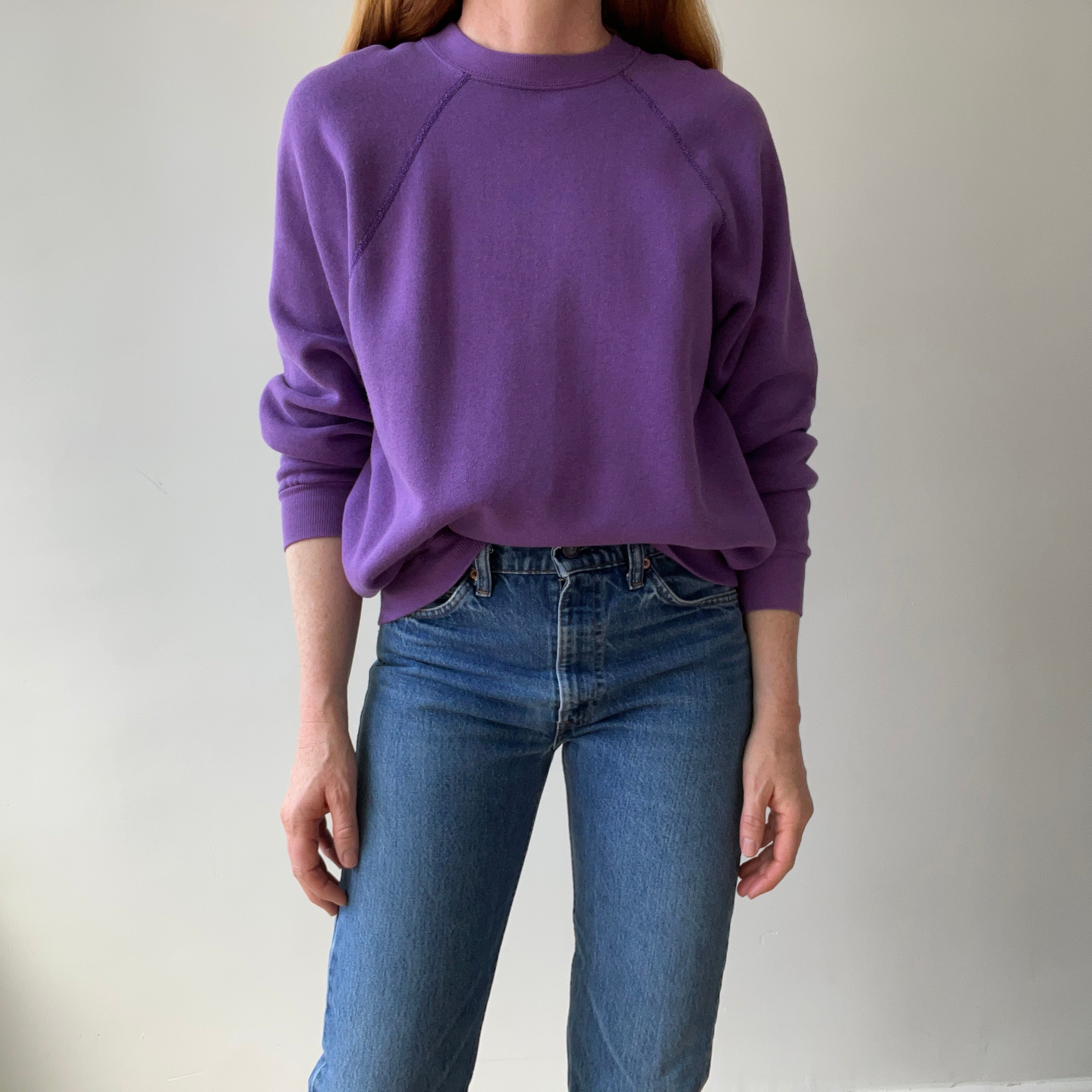 1970s Blank Faded Purple Sweatshirt