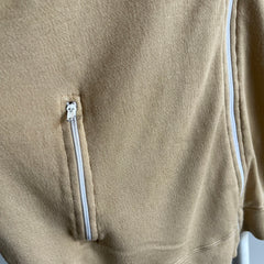 1970/80s Izod Slouchy Zip Up Mock Neck Tracksuit Sweatshirt