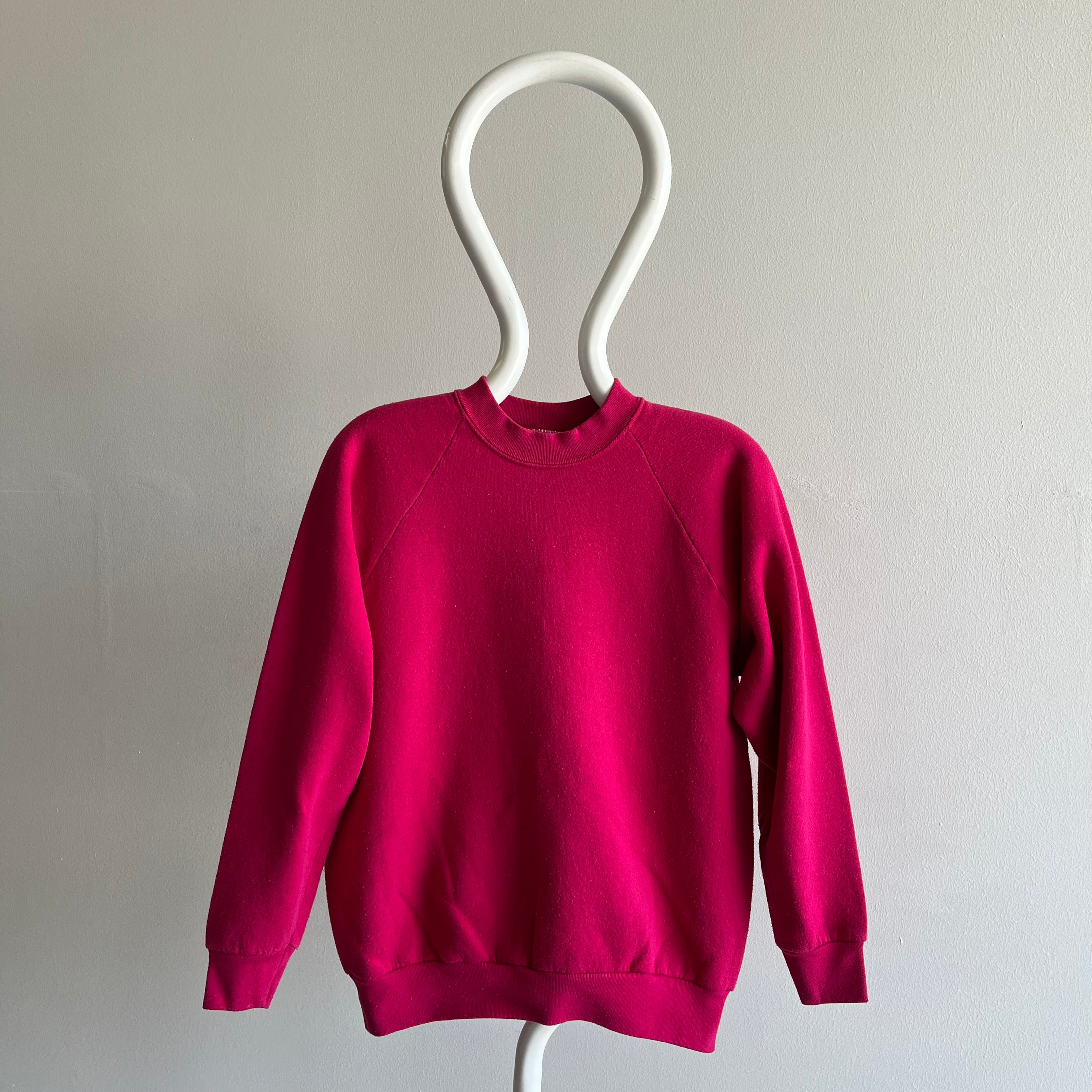 1980s Hot Pink Raglan Sweatshirt