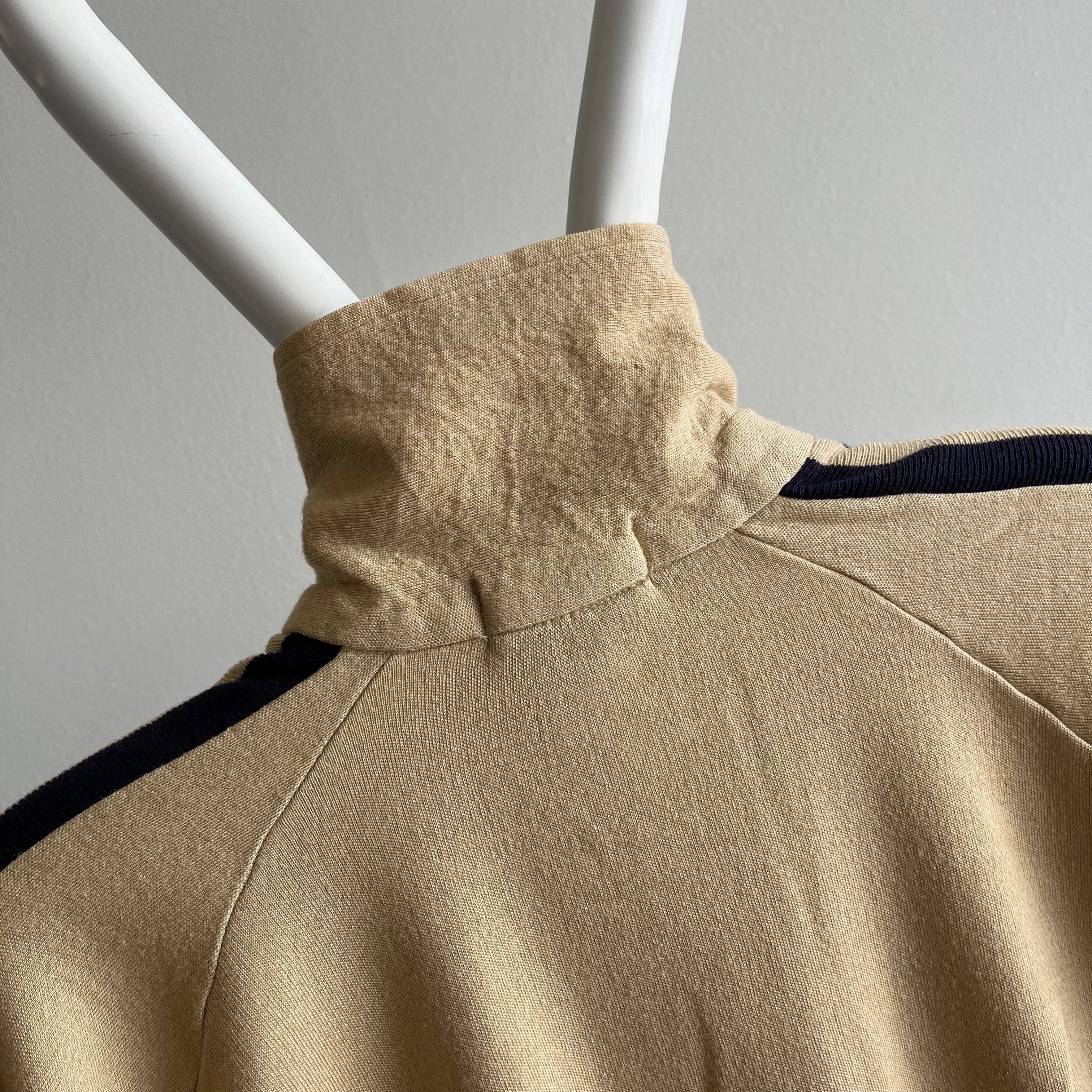 1970/80s Izod Slouchy Zip Up Mock Neck Tracksuit Sweatshirt