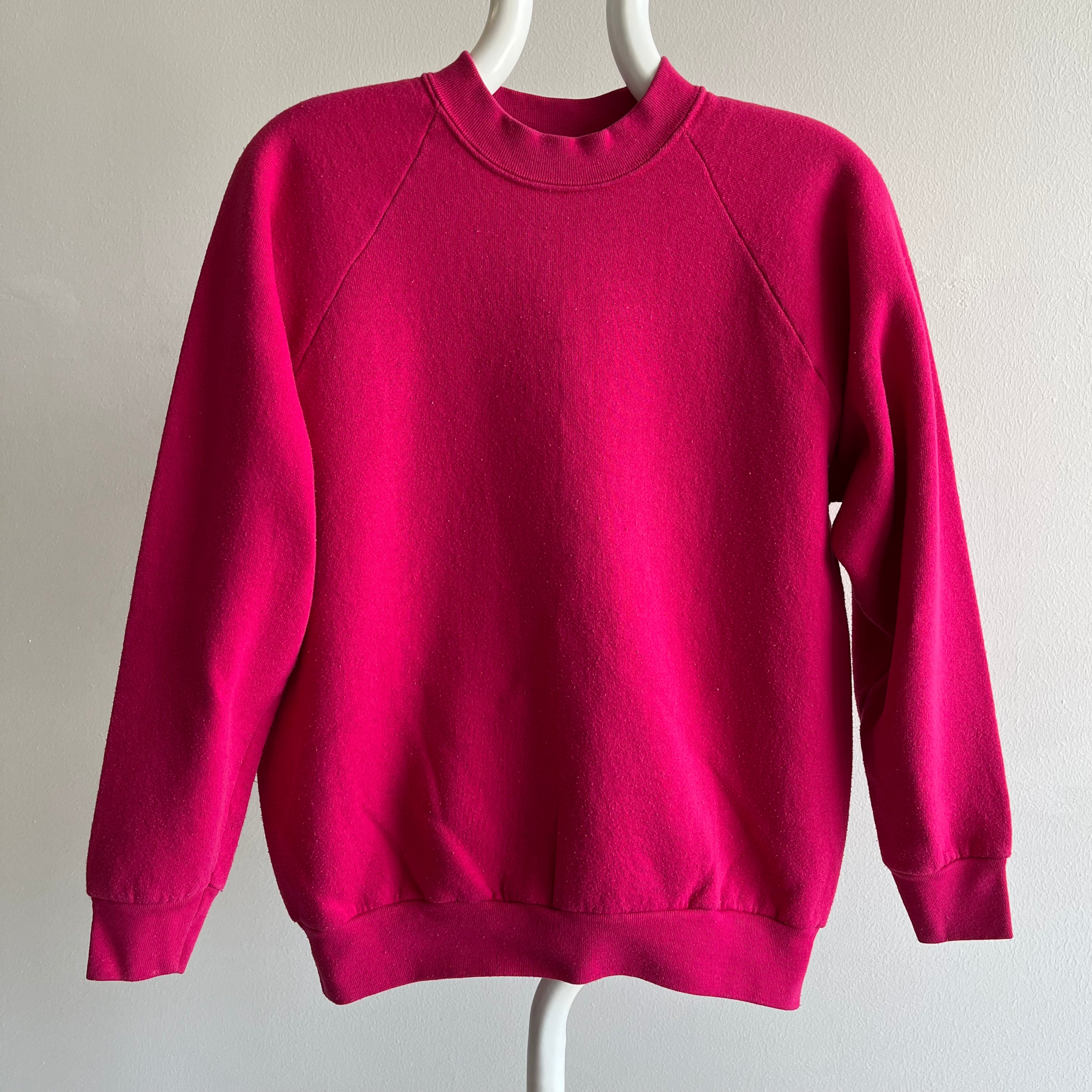 1980s Hot Pink Raglan Sweatshirt