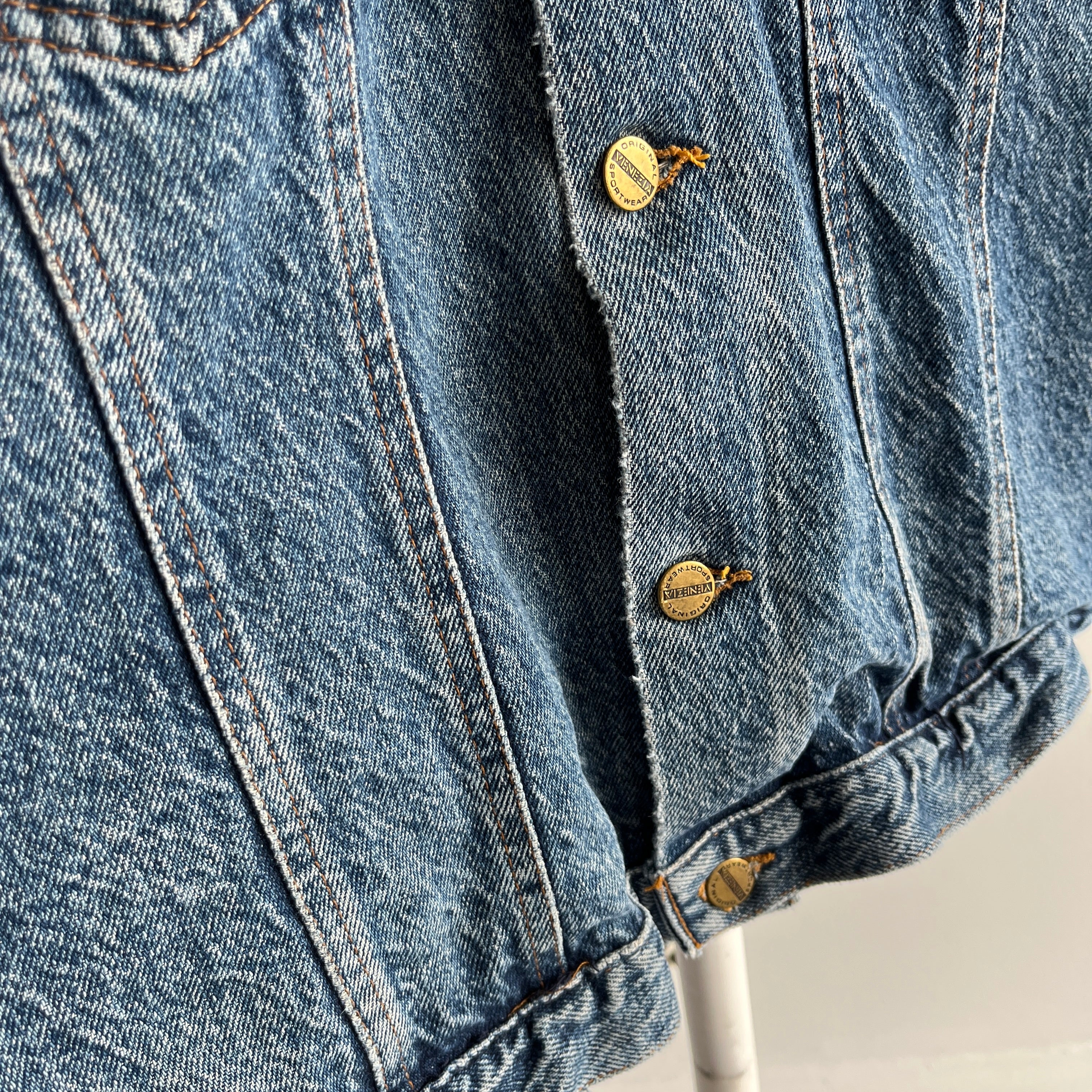 1980s Venezia Incredible Cinched Back Denim Jean Jacket - The Pockets!