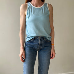 1970s Baby Blue Tank Top