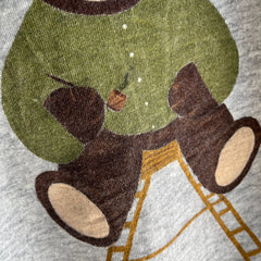 1970/80s DIY Teddy Bear Smoking a Pipe Sweatshirt