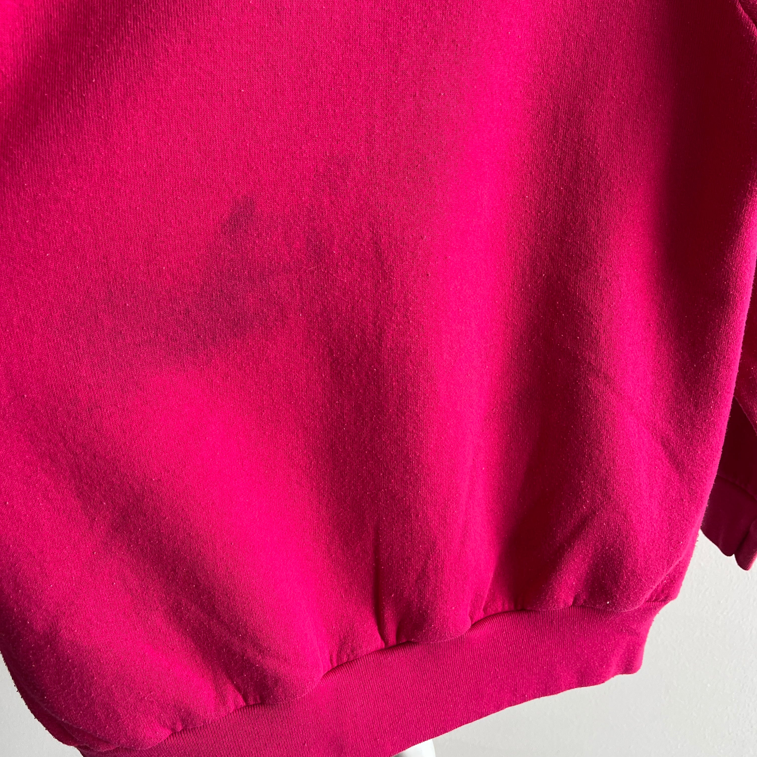 1980s Hot Pink Raglan Sweatshirt