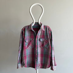 1990s Pink and Purple Cotton Flannel - Yes Please!