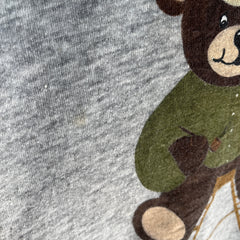 1970/80s DIY Teddy Bear Smoking a Pipe Sweatshirt