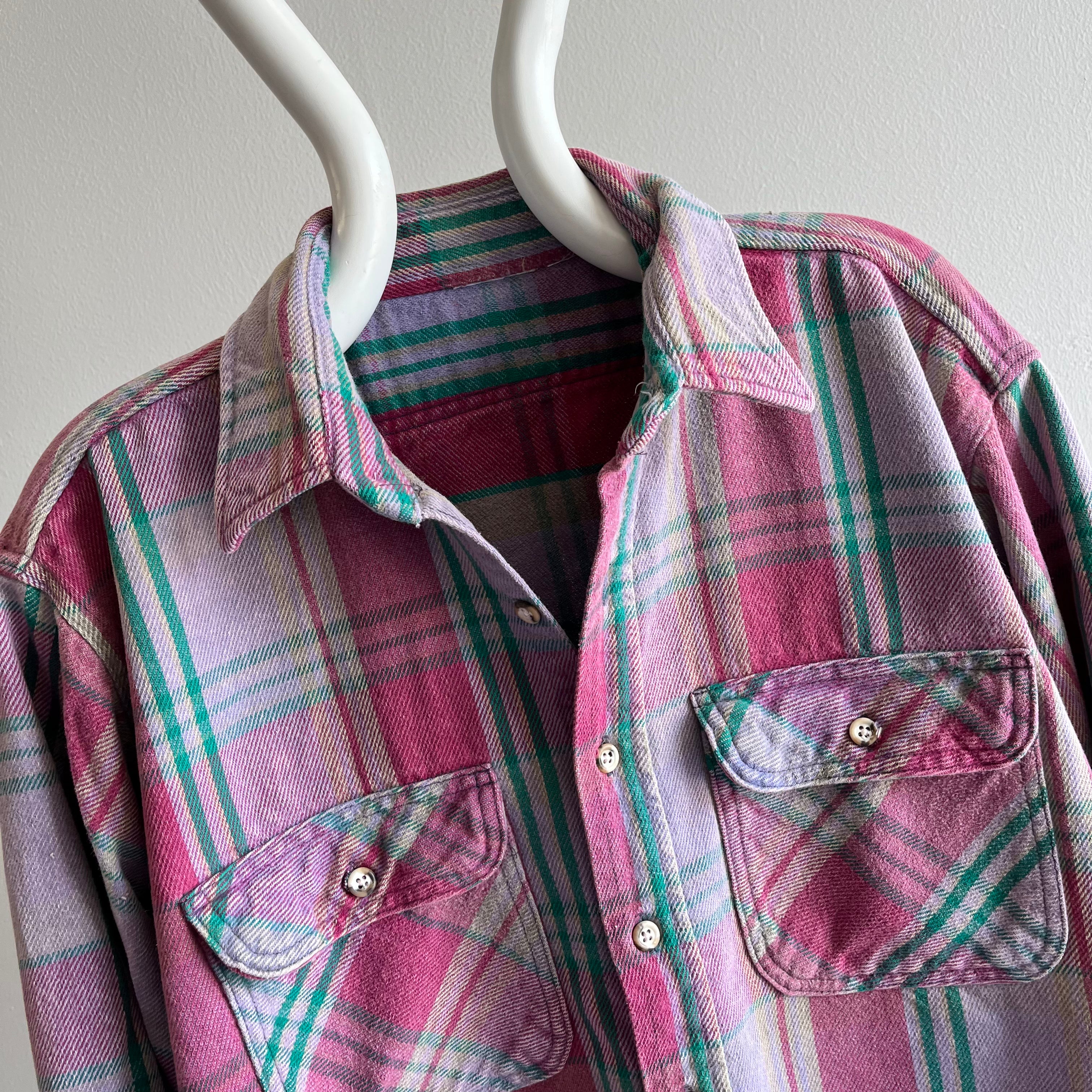 1990s Pink and Purple Cotton Flannel - Yes Please!
