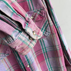 1990s Pink and Purple Cotton Flannel - Yes Please!