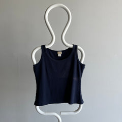 1980s Sun Faded in the Coolest Way Navy Ribbed Tank Top