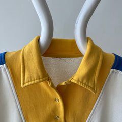 1970s/80s Color Block Collared Sweatshirt - !!!