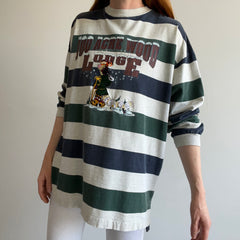 1990s 100 Acre Wood Lodge Tigger Striped Long Sleeve Cotton T-Shirt