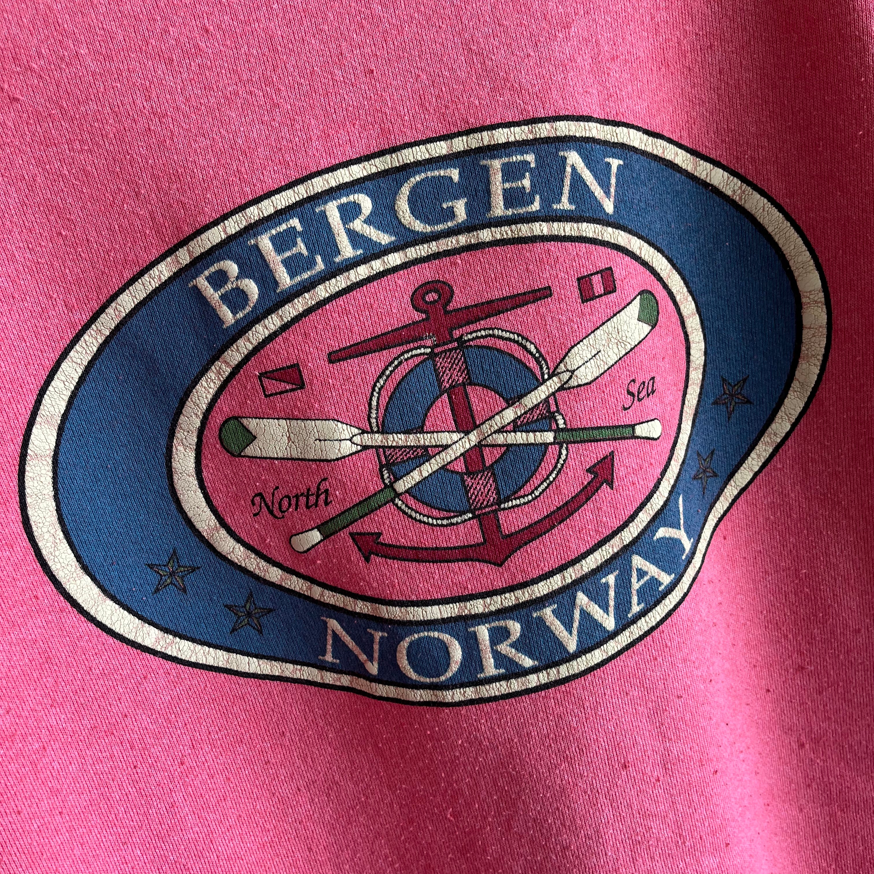1990s Two Tone Bergen Norway Tourist Sweatshirt