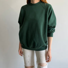 1980s Spruce Green Blank Raglan Sweatshirt