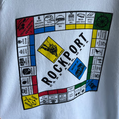 1989 Rockport, Cape Ann, Mass. Monopoly Spoof Tourist Sweatshirt - WOW