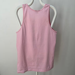 1989 Faded Pink Sailboat Tank Top with Rust Stains on the Back