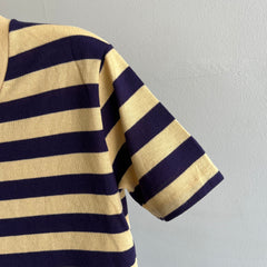 1970s Knit V-Neck Striped T-Shirt