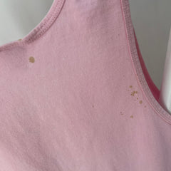 1989 Faded Pink Sailboat Tank Top with Rust Stains on the Back