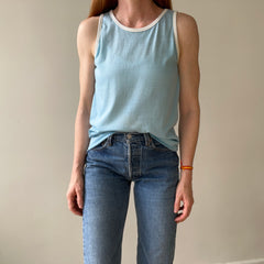 1970s Baby Blue Tank Top