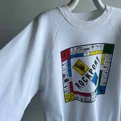 1989 Rockport, Cape Ann, Mass. Monopoly Spoof Tourist Sweatshirt - WOW