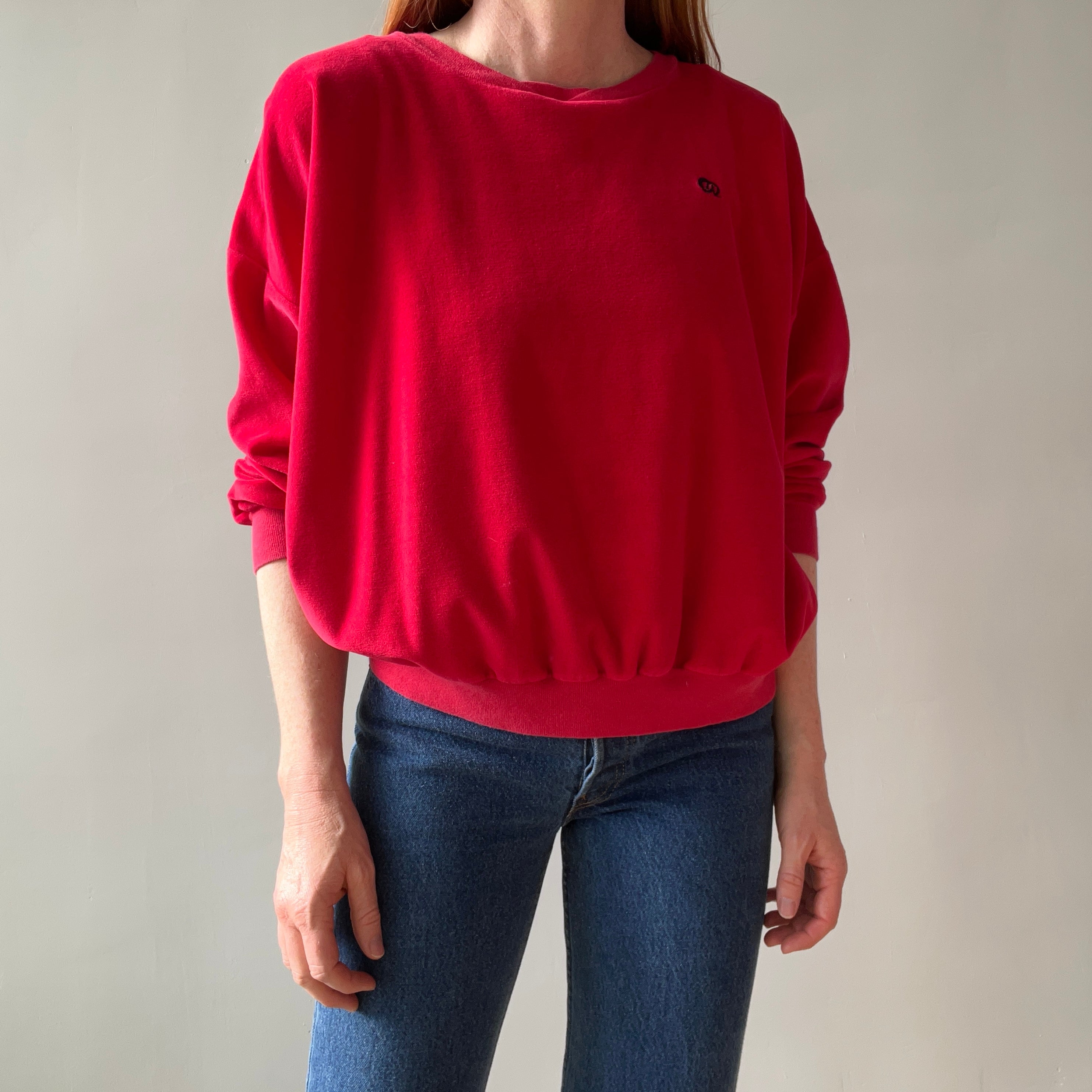 1980/90s Oscar de la Renta Velour Sweatshirt - WOWZA