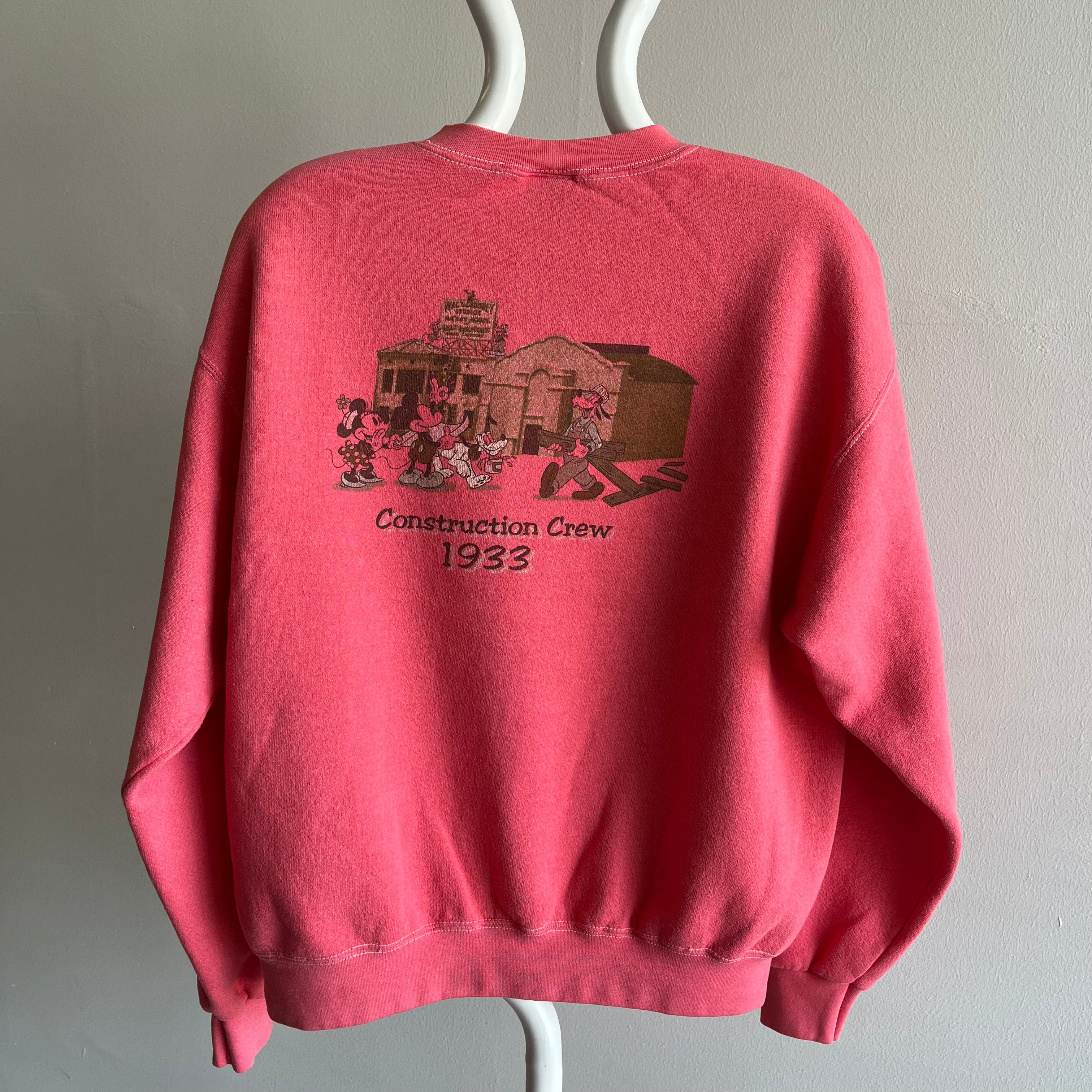 1993 Disney Construction Crew Front and Back Sweatshirt