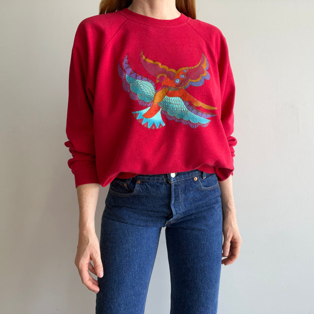1980s Cool Colorful Birds Sweatshirt