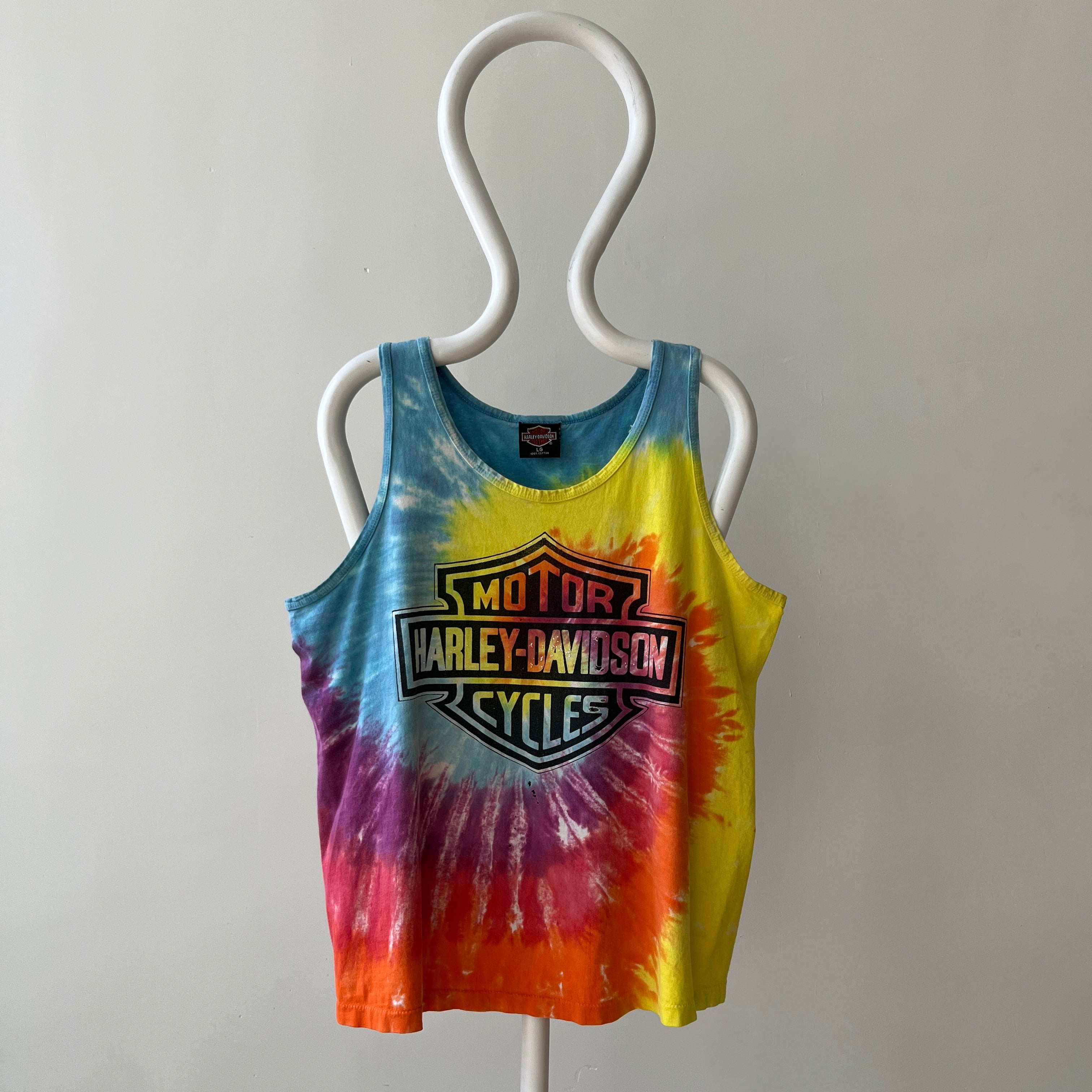 1980s/90s Harley Nicely Beat Up Tie Dye Tank Top