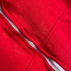 1980s Bright Red Zip Up Hoodie