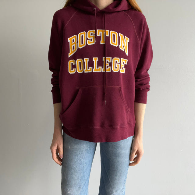 1980s (Early) Boston University Hoodie by Bassett Walker