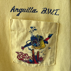 1980s Anguilla B.W.I Pocket T Shirt