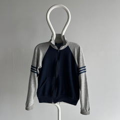 1970s Tracksuit Two Tone Triple Stripe Zip Up - THIS