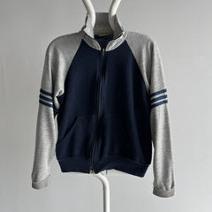 1970s Tracksuit Two Tone Triple Stripe Zip Up - THIS