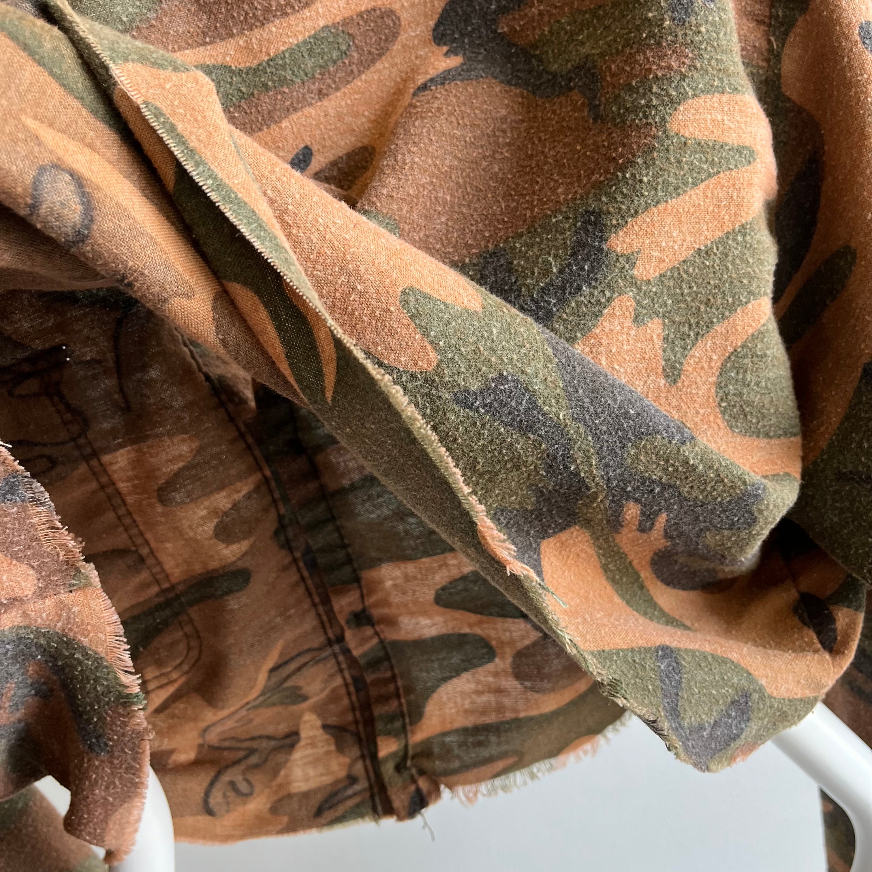 1980s Cropped Camo Flannel