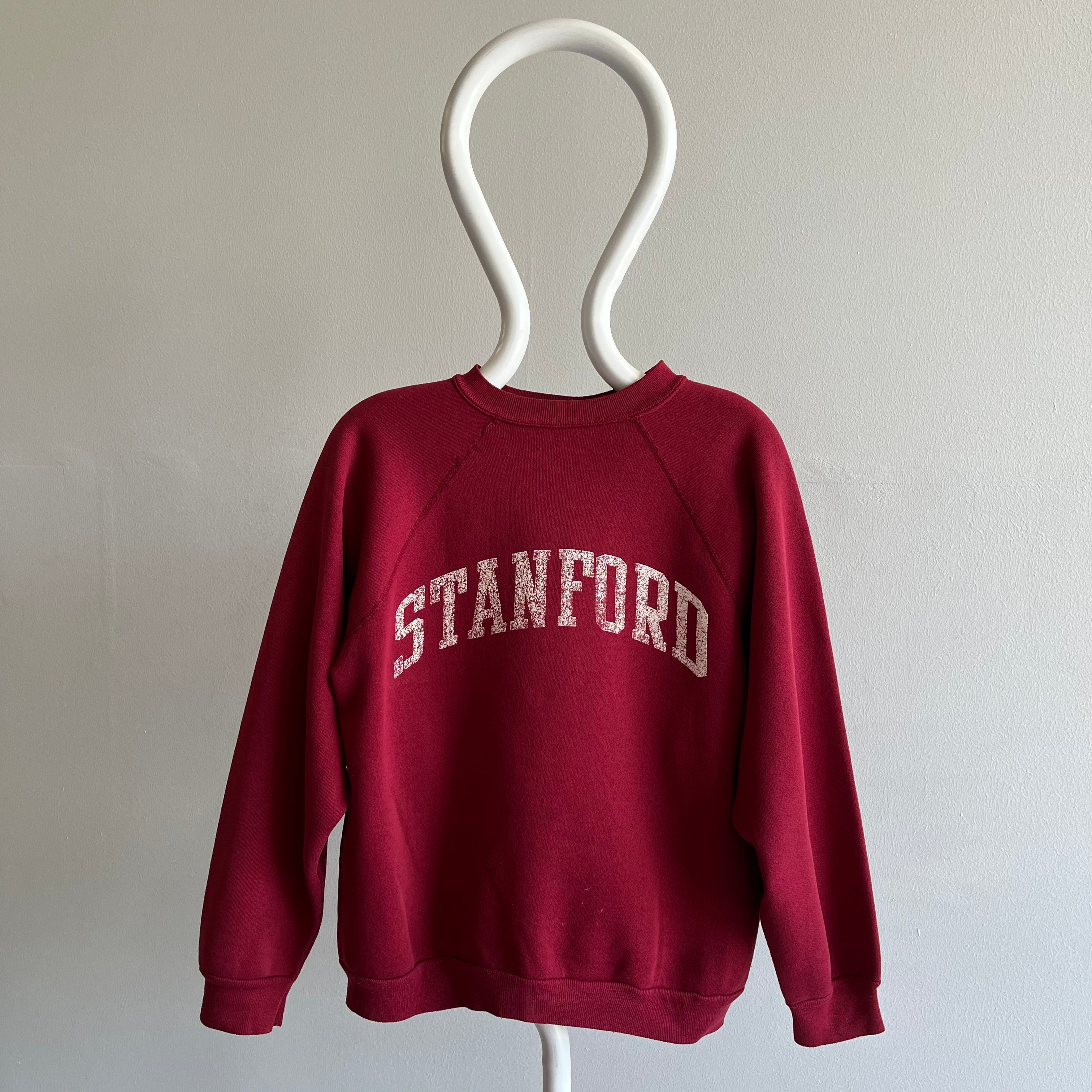 1990s STANFORD UNIVERSITY Vintage Hooded Sweatshirt // Size 