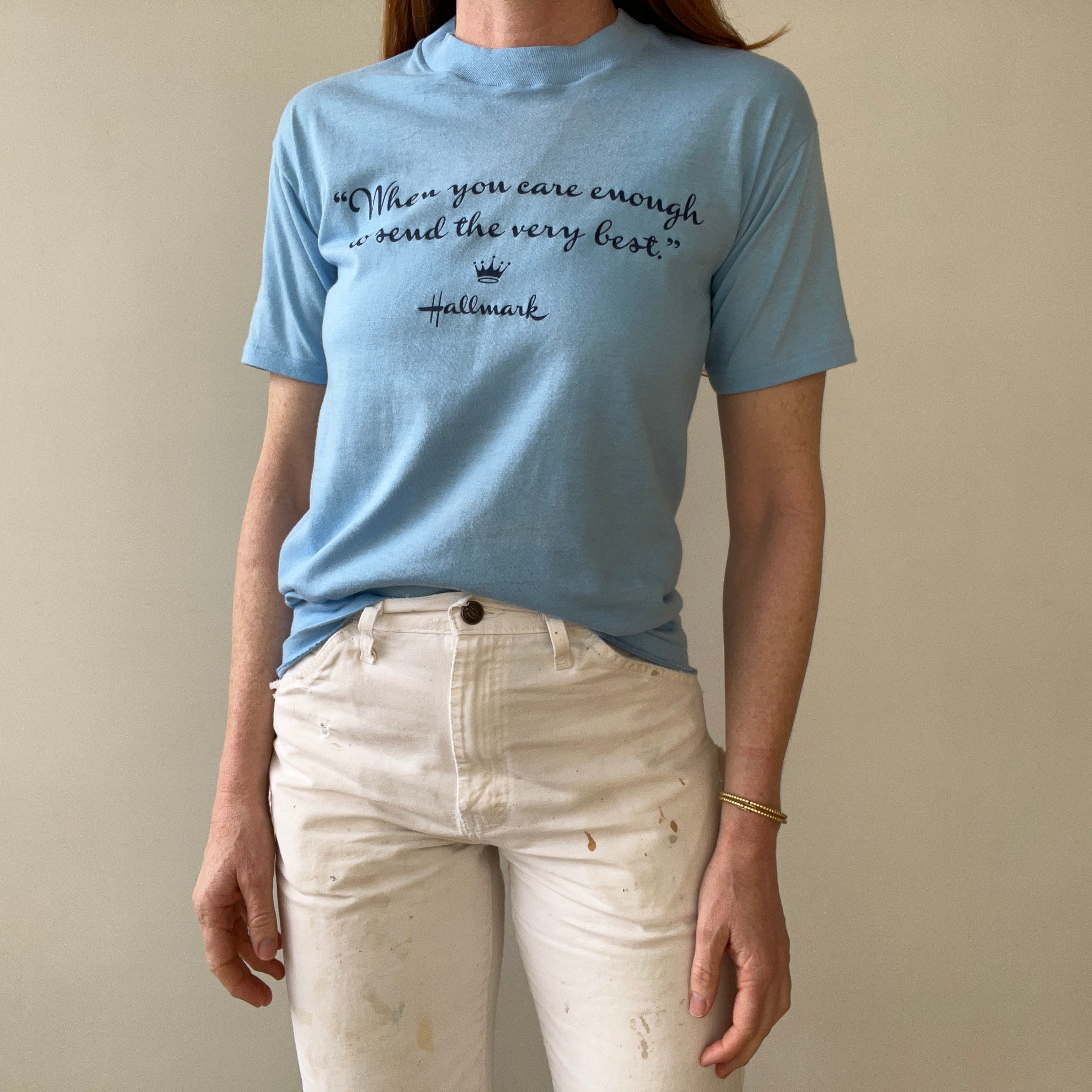 1980s Baby Blue Hallmark T Shirt