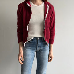 1980s Steinwurtzel Burgundy Zip Up Hoodie